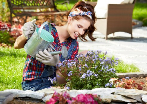 Close-up of garden planting and materials for Brockley homes