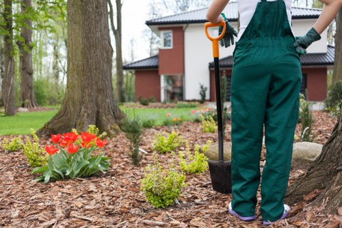 Team member completing a site risk assessment for landscaping work